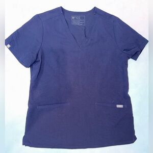 FIGS Casma Scrub Top Womens Medium Blue 3 Pocket Medical V Neck FW1100 EUC
